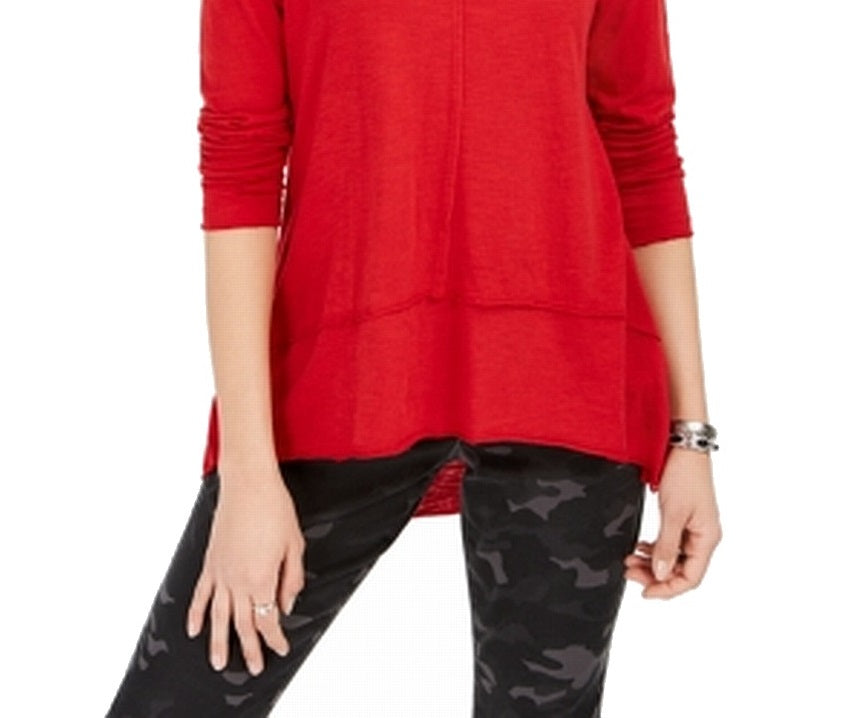 Estilo &amp; Co Feminino Algodão Cano Alto Baixo Vermelho Tamanho P