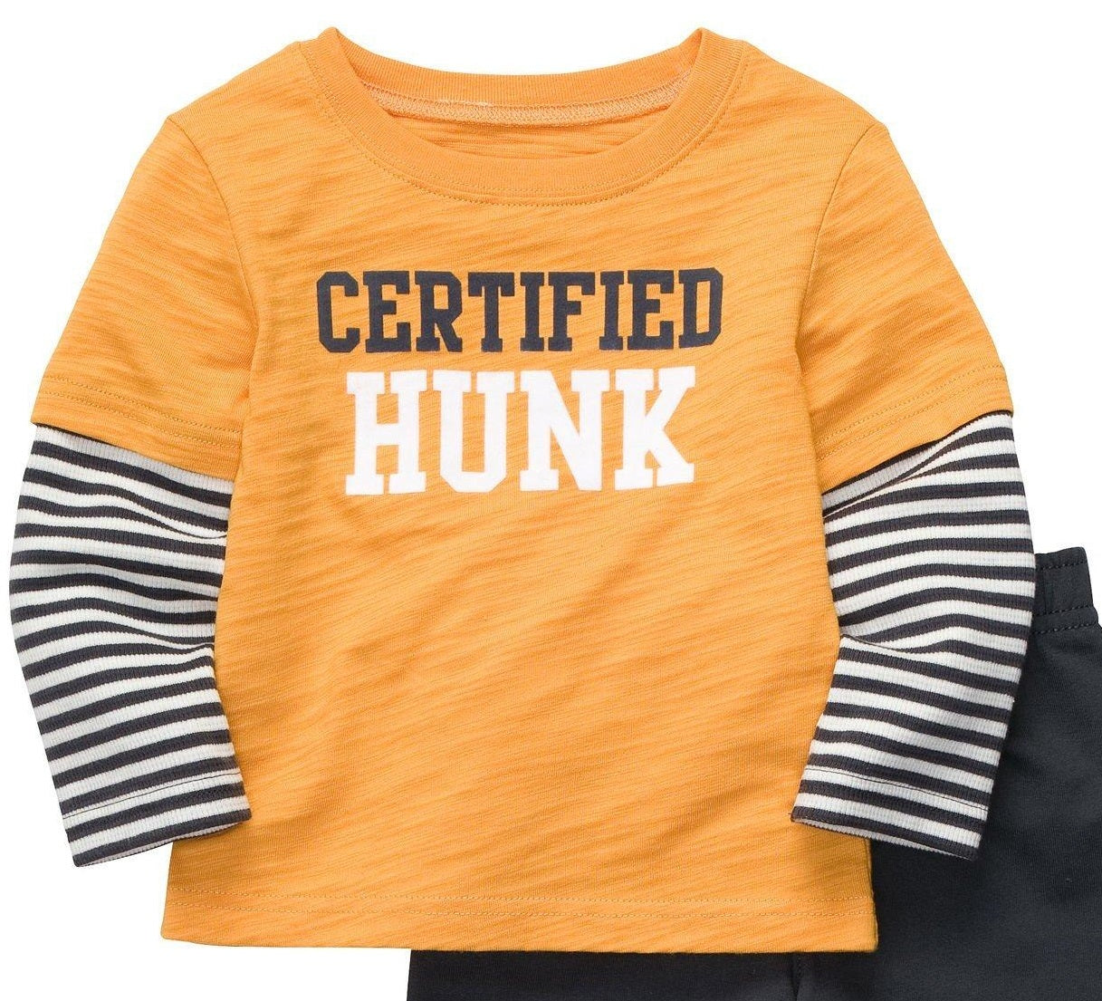 Conjunto de calças listradas Carter's Toddler Boy's Certified Hunk, amarelo, tamanho 4T