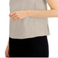 Blusa feminina Alfani em mistura de linho e tecido marrom, tamanho grande