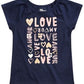 Camiseta infantil Epic Threads Little's Love - Azul Peacoat, tamanho 6