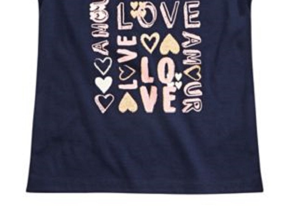 Camiseta infantil Epic Threads Little's Love - Azul Peacoat, tamanho 6