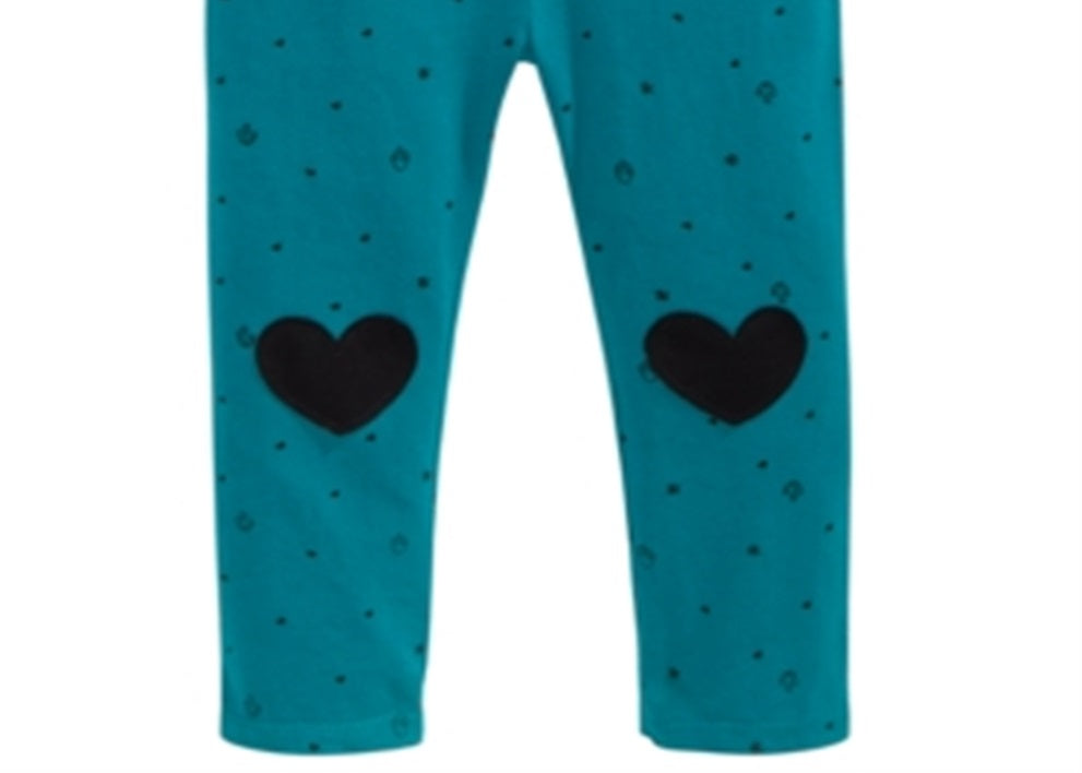 Leggings estampadas de corações para bebês meninas First Impressions, tamanho 18 meses, verde