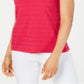 Regata feminina de algodão texturizado Charter Club, rosa, tamanho pequeno G