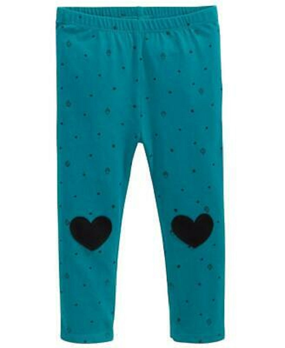 Leggings estampadas de corações para bebês First Impressions, tamanho 24 meses, verde