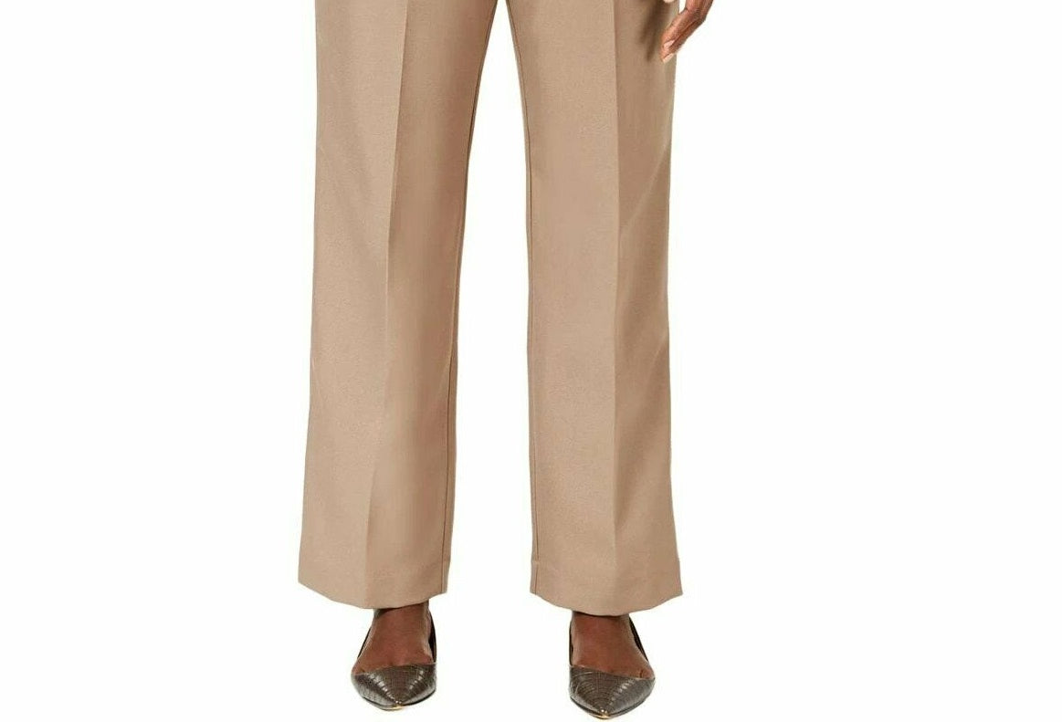 Calça feminina Karen Scott, marrom, tamanho pequeno, P/M
