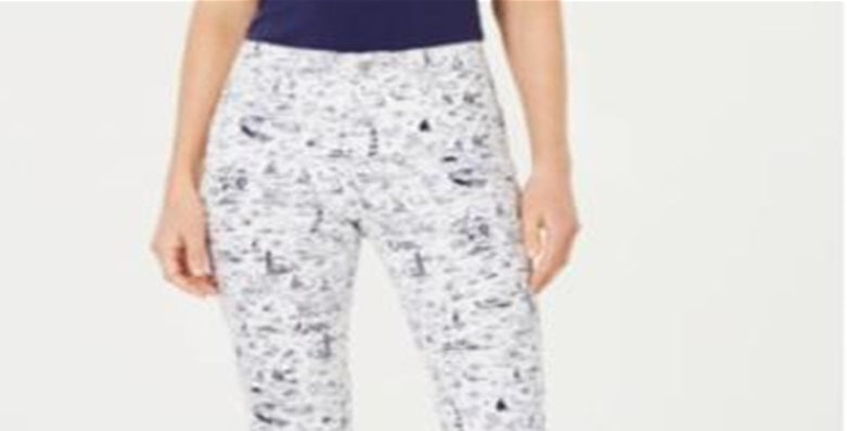 Calça jeans Capri Bristol estampada feminina Charter Club, azul, tamanho 8