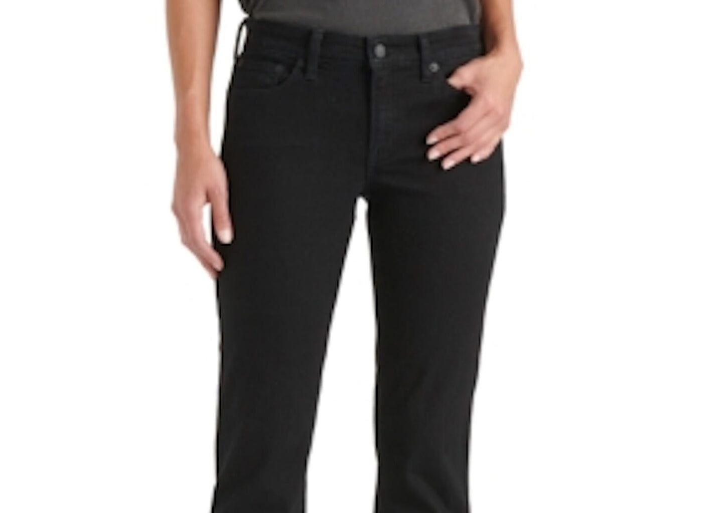 Calça jeans feminina Lucky Brand reta preta tamanho 31