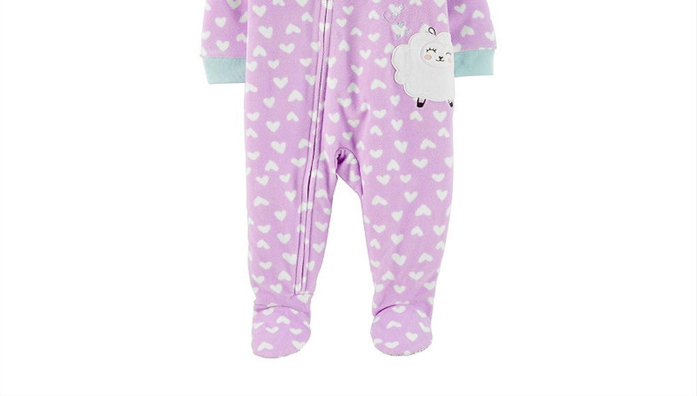 Carter's Girls' Footies PRINT Sheep Heart Microfleece Footie Infantil Roxo Tamanho 2T