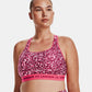 Sutiã esportivo Under Armour HeatGear feminino com estampa cruzada nas costas, tamanho médio, roxo