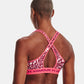 Sutiã esportivo Under Armour HeatGear feminino com estampa cruzada nas costas, tamanho médio, roxo