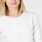 Cardigan feminino com botões e detalhes em pérolas Charter Club, branco, tamanho extragrande
