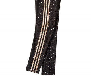 Calça Adidas Metallic Dot para Menina Preta Tamanho Médio