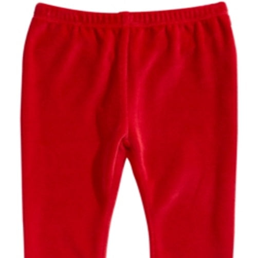 Leggings de veludo para meninas First Impressions, tamanho 12 meses, vermelho