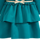 Vestido infantil com babados e laço Scuba First Impressions para meninas, verde, tamanho 12 meses