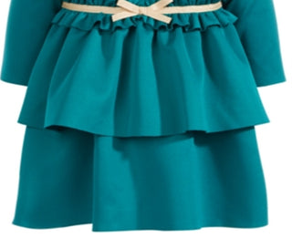 Vestido infantil com babados e laço Scuba First Impressions para meninas, verde, tamanho 12 meses