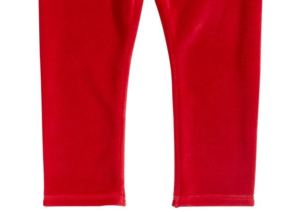 Legging de veludo para meninas First Impressions, tamanho 3T, vermelha