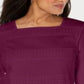 Karen Scott Blusa feminina listrada com decote quadrado e renda, roxa, tamanho XX-G