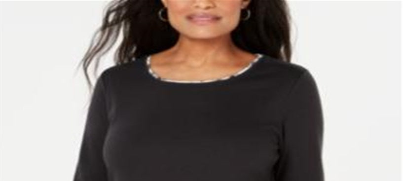 Karen Scott Top Feminino Estampado Preto Tamanho Pequeno P