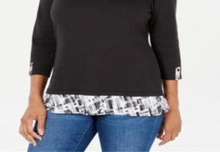 Karen Scott Top Feminino Estampado Preto Tamanho Pequeno P