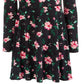 Vestido de veludo com estampa floral para meninas grandes da Epic Threads, preto, tamanho grande