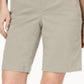 Bermuda feminina estilo &amp; co, ajuste confortável, marrom, tamanho pequeno M