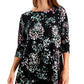 Blusa feminina estampada Alfani preta tamanho pequeno P