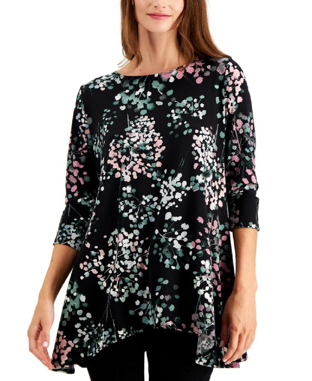 Blusa feminina estampada Alfani preta tamanho pequeno P