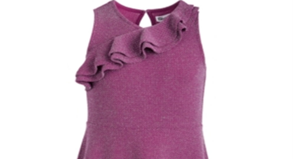 Vestido metálico com babados Epic Threads Big Girl, roxo, tamanho X-Large