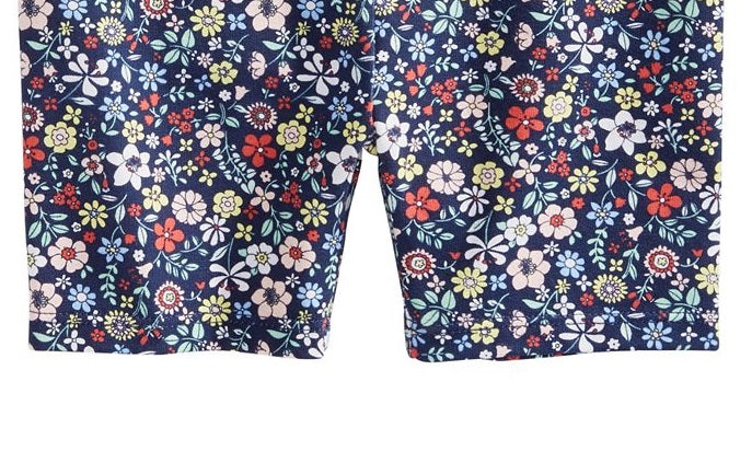 Shorts de ciclista com estampa floral para meninas First Impressions, azul, tamanho 3-6 meses