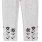 Leggings com bainha floral para bebês meninas First Impressions, cinza, tamanho 6 a 9 meses