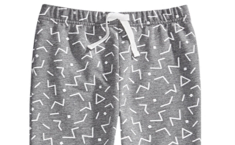 Calça de moletom infantil First Impressions Geo Print para meninos, cinza, tamanho 4T