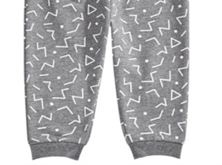 Calça de moletom infantil First Impressions Geo Print para meninos, cinza, tamanho 4T