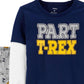 Conjunto de camiseta e calça estampada Carter's Baby Boy, 2 peças, algodão, estampa T-Rex, azul, tamanho 12 MOS
