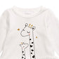 Blusa Peplum Girafa de Algodão para Bebê Menina First Impressions, Branca, Tamanho 24 MOS