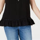Blusa feminina sem mangas com babados e bainha preta, tamanho pequeno GG, da Style &amp; Co