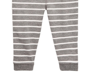 Calça jogger listrada infantil First Impressions para meninos, cinza, tamanho 3T