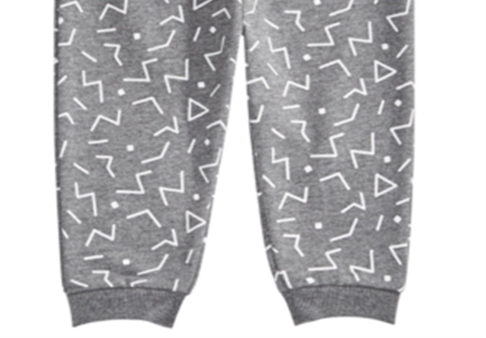 Calça de moletom infantil First Impressions Geo Print para meninos, cinza, tamanho 3T