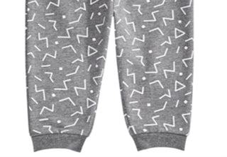 Calça de moletom infantil First Impressions Geo Print para meninos, cinza, tamanho 3T