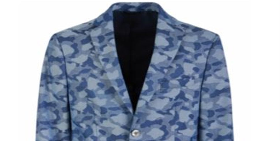 Ralph Lauren Big Boy's Classic Fit Camuflagem Sport Coat Azul Tamanho 14 R
