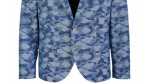 Ralph Lauren Big Boy's Classic Fit Camuflagem Sport Coat Azul Tamanho 14 R
