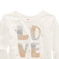 Camiseta infantil feminina Epic Threads Glitter Love, branca, tamanho 4T