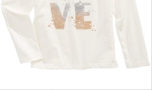 Camiseta infantil feminina Epic Threads Glitter Love, branca, tamanho 4T