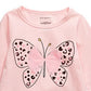 Camiseta infantil de algodão com estampa de borboleta First Impressions para meninas, tamanho 18 meses
