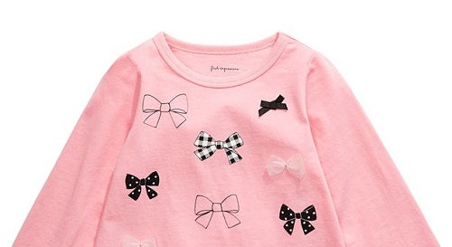 Top de laço para bebê First Impressions, rosa, tamanho 3-6 meses
