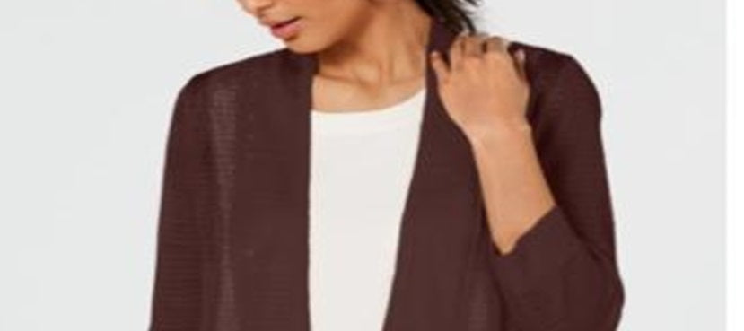 Cardigan Alfani Feminino Novelty Stitch Marrom Tamanho Médio