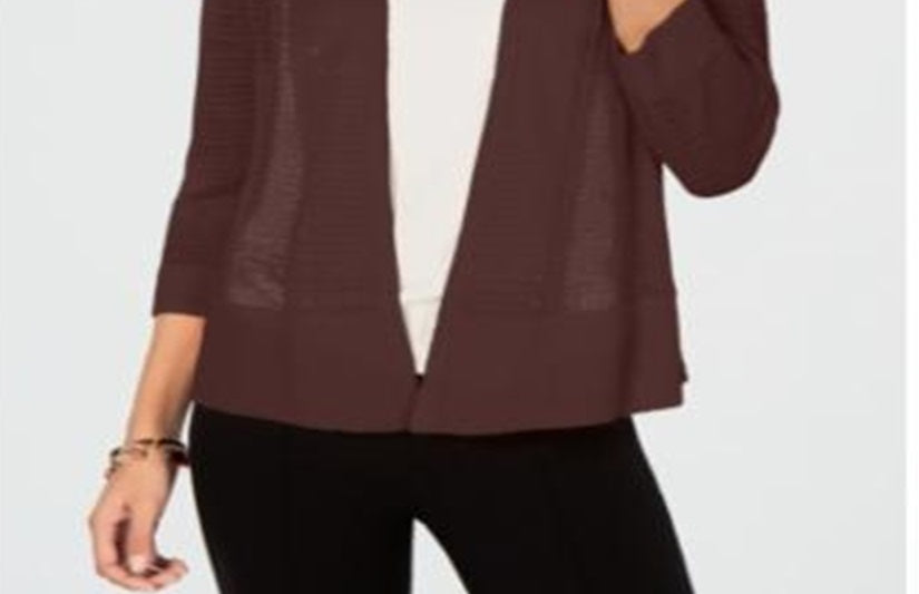 Cardigan Alfani Feminino Novelty Stitch Marrom Tamanho Médio