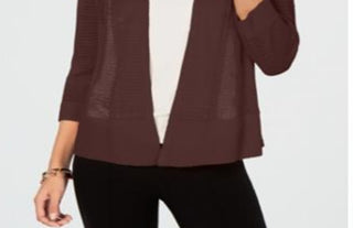 Cardigan Alfani Feminino Novelty Stitch Marrom Tamanho Médio