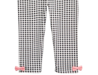 First Impressions Baby Girl's Gingham Bow Leggings White Size 3-6MOS