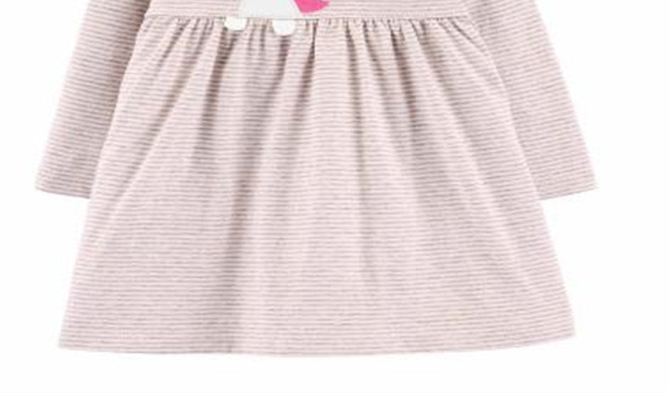 Vestido Babydoll Carter's Baby Girl Manga Longa Rosa Tamanho 24MOS