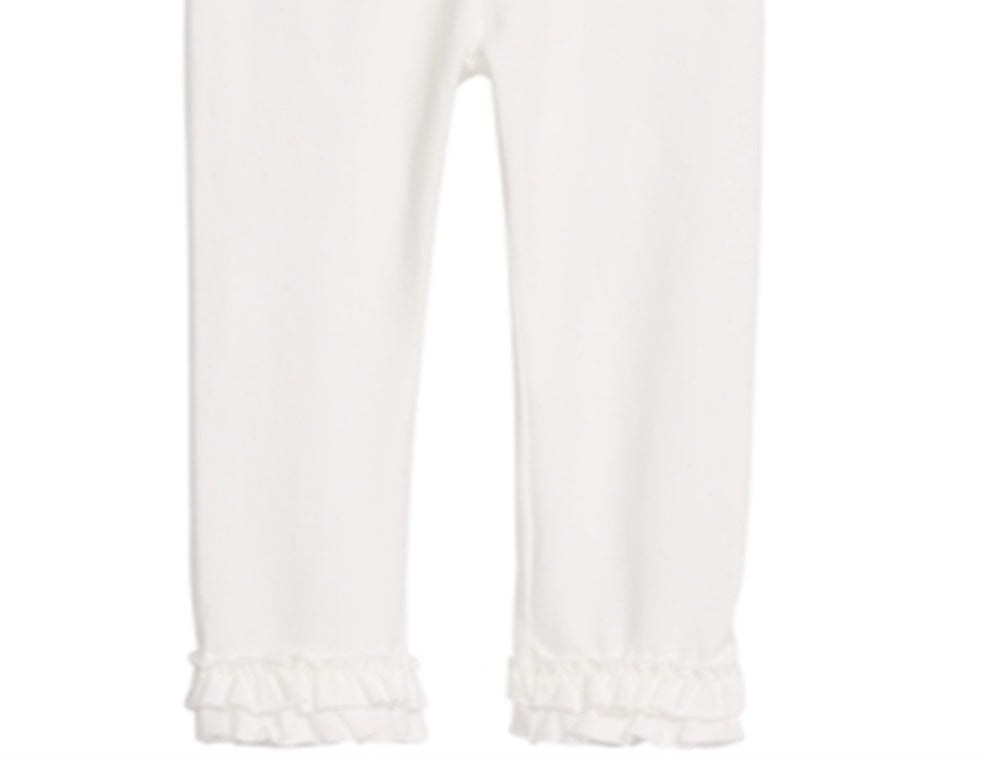 Leggings com babados para meninas First Impressions, branca, tamanho 3-6 meses